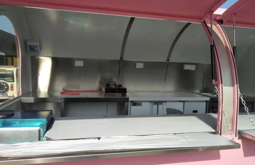 fully equipped food trailer interior